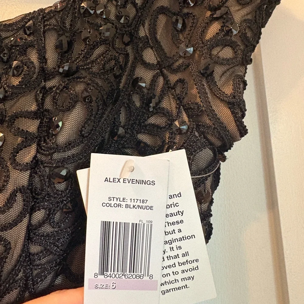 Alex Evenings Black Lace Maxi Dress - Picture 5 of 5